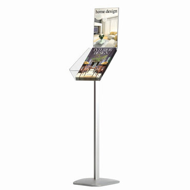 8.5" x 11" Euro-Style Brochure Holder Stand with Sign Header - Braeside Displays